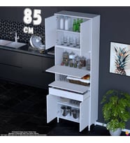 Eliusta Alp 85 cm Çekmeceli Erzak Dolabı - Çok Amaçlı Banyo Kiler Mutfak Antre Depolama Dolabı 85x226x32 cm