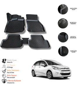 Citroen C3 2020 3D Havuzlu Paspas OTL