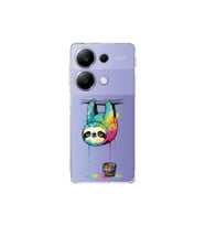 Redmi Note 13 Pro 4G ile Uyumlu Splash Tembel Hayvan Tasarımlı Şeffaf Silikon Kılıf