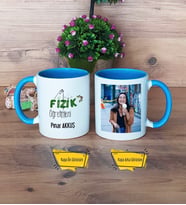 Fizik Öğretmeni Kupa Bardak Mavi Fotoğraflı Öğretmenler Günü Hediyesi