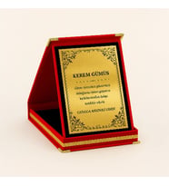 KİŞİSELLEŞTİRİLEBİLİR KADİFE ALBÜM PLAKET ORTA BOY 16X20CM 1 adet (Not Yazılabilir)