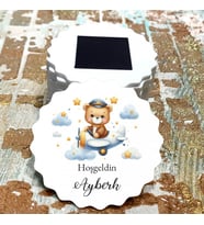 Magnet Hediyelik - Erkek Çocuk Sevimli Ayıcık Tasarım Doğum Günü Hatırası - Bebek  Magnet