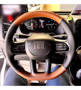 DİKİŞLİ DİREKSİYON KILIFI TABA DERİ NOKTALI DERİ SİYAH DİKİŞLİ FIAT DUCATO İÇİN