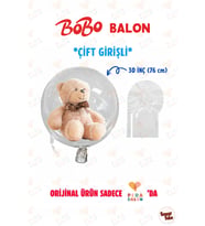 BOBO Balon Çift Ağızlı 30 İnç (76 cm) Dev Şeffaf Esnek - Pera Balon