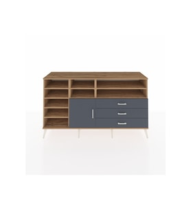 Kronos Konsol 8 Raflı 3 Çekmeceli Tek Kapaklı  176x59x99 Çam-Antrasit