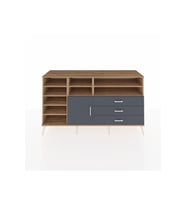Kronos Konsol 8 Raflı 3 Çekmeceli Tek Kapaklı  176x59x99 Çam-Antrasit