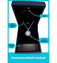Işıklı Premium Kutuda  Dönen Yonca Kolye  Gümüş Renk  316l Çelik  Hediye Paketi Yapılır