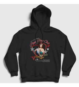Presmono Unisex Siyah Pink Pony Club Chappell Roan Kapüşonlu Sweatshirt 471441tt