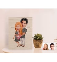BK Gift Kişiye Özel Bebek Sürprizi Karikatürlü Otantik Masaüstü Ahşap Palet Çerçeve-1 (Beyaz)