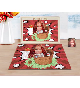 BK Gift Kişiye Özel Kız Çocuk Karikatürlü 1000 Parça Profesyonel Puzzle-10
