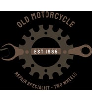 Old Motorcycle Sticker 10x10 cmRenkli Sticker