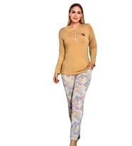Mulvxicgy Mdyk02 Li̇mi̇ssi̇ Vi̇skon Alt Desenli̇ Pi̇jama Takimi (Mulvix)