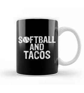 Cute Softball and Tacos Softball Players Kupa Bardak Porselen