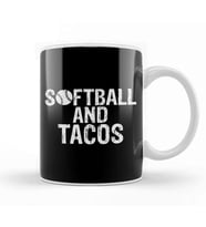 Cute Softball and Tacos Softball Players Kupa Bardak Porselen