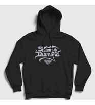 Presmono Unisex Beyaz Logo Rock King Diamond Kapüşonlu Sweatshirt 485500tt (Siyah)