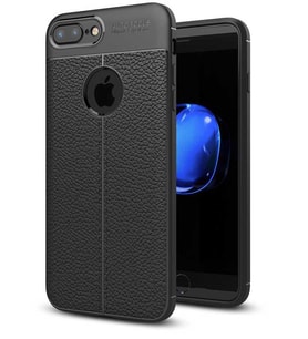 Apple iPhone 8 Plus Kılıf Esnek Pu-Deri Leather-Pu Serisi Protected Case (Siyah)