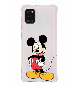 Samsung Galaxy A31  Köşe Korumalı Antişok Kapak Mickey Mouse Tasarımlı Şeffaf  Kılıf