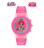 MiniFlak Lisanslı L.O.L. SURPRISE! LOL7210 Kız Çocuk Pembe Işıklı Kız Çocuk Kol Saati