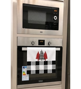 Valerine Life Kırmızı Çam Ağacı Mutfak Kurulama Fırın Beyaz El Havlusu %100 Pamuklu 35x50cm 2 Adet
