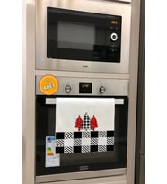 Valerine Life Kırmızı Çam Ağacı Mutfak Kurulama Fırın Beyaz El Havlusu %100 Pamuklu 35x50cm 2 Adet