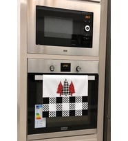Valerine Life Kırmızı Çam Ağacı Mutfak Kurulama Fırın Beyaz El Havlusu %100 Pamuklu 35x50cm 2 Adet