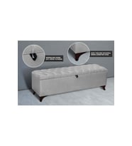 Vetra Sandıklı Bench Puf, Beyaz