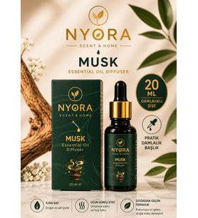 Musk Ortam Kokusu Buhurdanlık Esansı & Diffuser 20 ml Damlalıklı