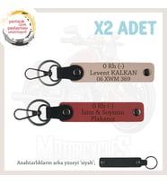 Motosiklet Sevene, İsim Plaka, 0 Rh (-) Kan Grubu Acil Durum x2 Anahtarlık, Nar Çiçeği-Yavruağzı-Syh (Çok Renkli)