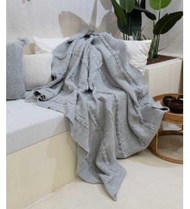 Koza Home Trenza Gri Tv Battaniyesi 130x170 15032