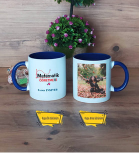 Matematik Öğretmeni Kupa Bardak Lacivert Fotoğraflı Öğretmenler Günü Hediyesi