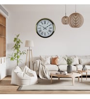 River World Duvar Saati Metal 40 cm Roma Rakamlı Gold