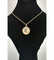 Gold Renk Büyük Boy Kararmaz ''K'' Harfli Kolye