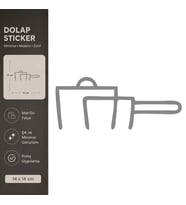 Tencere Mat Gri Dekoratif Folyo Sticker 14x14 cm