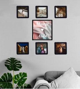 Kişiye Özel Fotoğraflı İsim Tasarımlı Sök-Tak 7 Adet Masaüstü Ve Duvar Çerçeve Seti