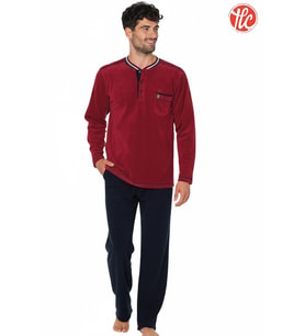 KLY 3023 Erkek Polar Triko Yaka Pijama Takımı