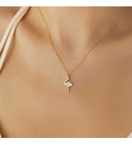 Gümüş Gold Flamingo Kadın Kolye