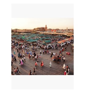 Jemaa El-fnaa Pazarı, Marakeş, Fas Tablo Ahşap Poster Dekoratif