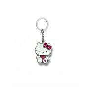 Hello Kitty Ayakta Kalp Figürlü Anahtarlık – Sevimli Metal Aksesuar