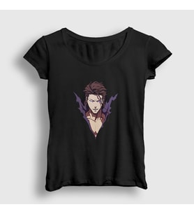 Presmono Kadın Siyah Aizen Anime Bleach T-Shirt 126880tt