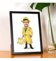 Kişiye Özel Hafiye Erkek Karikatürlü Resim Çerçevesi