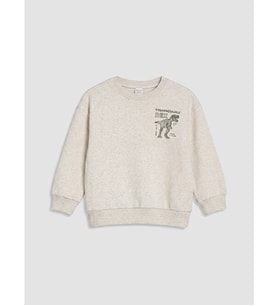 LCW Kids Beyaz Baskılı Erkek Çocuk Sweatshirt