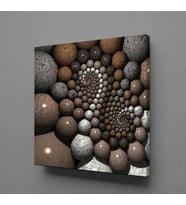 KAHVERENGİ GRİ TAŞLAR KANVAS TABLO 180x180cm