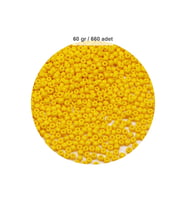 Sarı Renk 4 mm Yaklaşık 660 adet / 60 gram Cam Boncuk Oya Yazma Bileklik ve Kolye