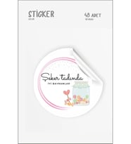 Etiket 3cm iyi Bayramlar Sticker 48 adet