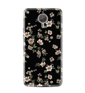 GM5 Plus Kılıf HD Resim Baskılı Siyah Fon Çiçek StKd -045
