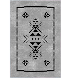 Eliana Home Baskılı, Yıkanabilir Kaymaz Taban Salon Halısı LNA0021-SD860 100x150 cm (Gri)