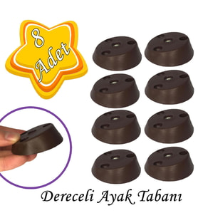 8 Adet Dereceli Ayak Tabanı Kahverengi Mobilya Masa Sehpa Ayağı Bağlantı Aparatı Açılı  Plastik