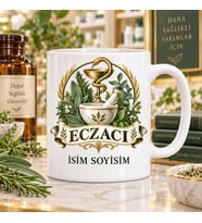 Eczacı Kupa Bardak Yılanlı Kadeh Havan ve Bitki Desenli