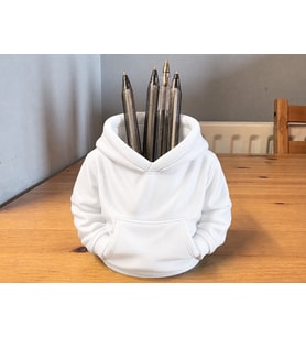 Northcity 3D Baskı Kapüşonlu Sweatshirt Kalemlik - Masaüstü Organizer-Beyaz