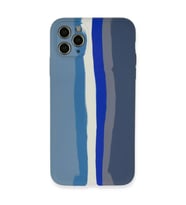 İphone 11 Pro Kılıf Ebruli Lansman Silikon - Mavi-gri